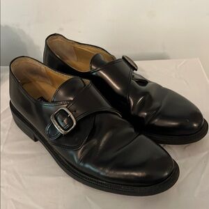 Kenneth Cole Oxfords Black Silver Buckle Size 10